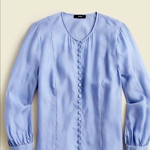 Eco Cupro Covered Button J Crew Blouse
